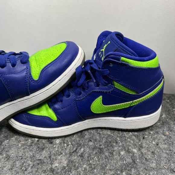 Nike Air Jordan 1 Retro High PS Kids Concord Electric Green Blue 705300-407 4.5Y - Picture 9 of 16